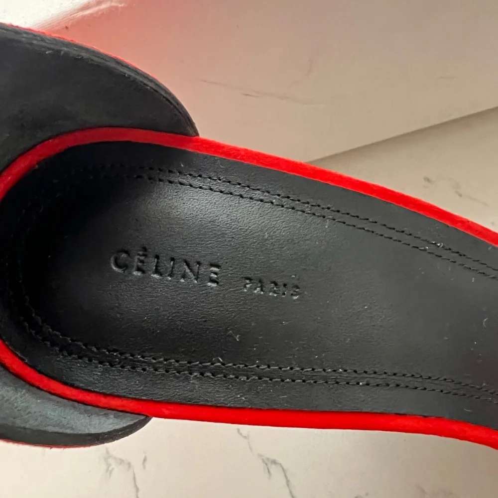 ❌ SOLD - Celine NWB bright red/orange heels Phoebe Philo era - Picture 7 of 9